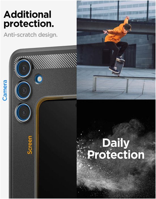 Spigen Samsung Galaxy S24 FE hoesje - Rugged Armor - Mat zwart