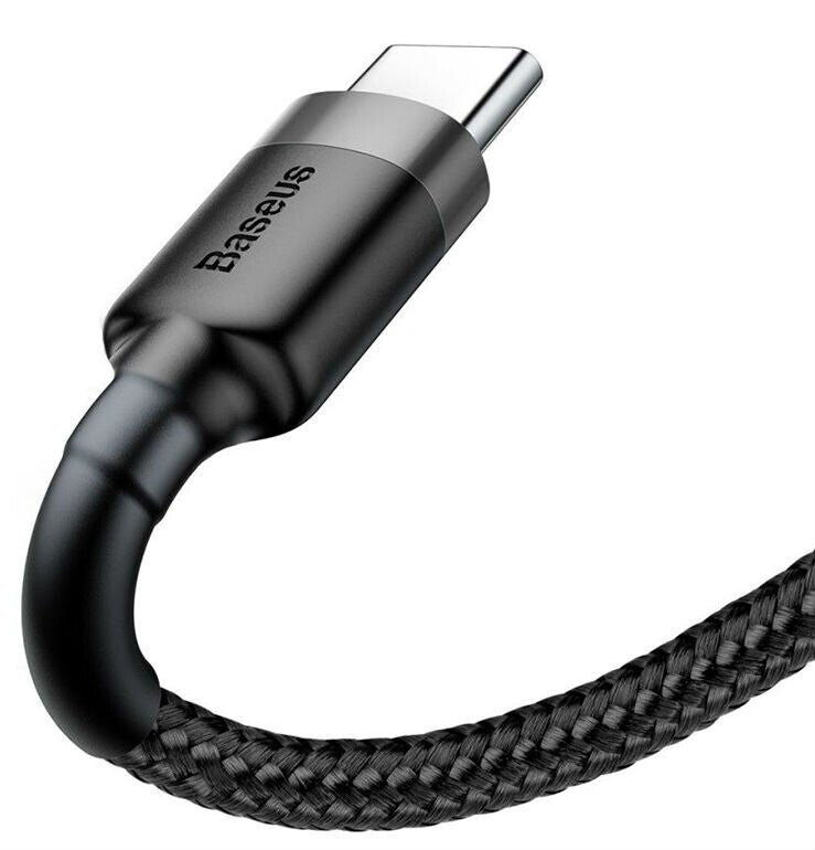 Baseus Cafule Kabel USB naar USB-C 3 A - 0.5 meter - Grijs/Zwart