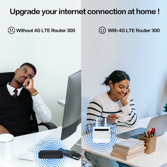 Strong 4G LTE 300 wifi router - 150 Mbps 4G/300 Mbps wifi - 4 RJ45 poorten - Wit