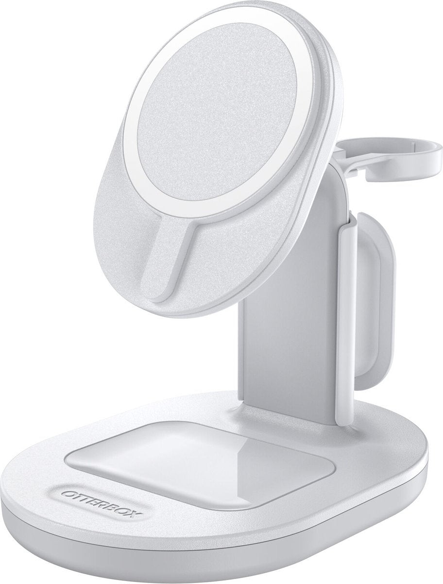 OtterBox 3-in-1 Magnetische Draadloze Oplader met MagSafe voor iPhone, AirPods en Apple Watch - Wit