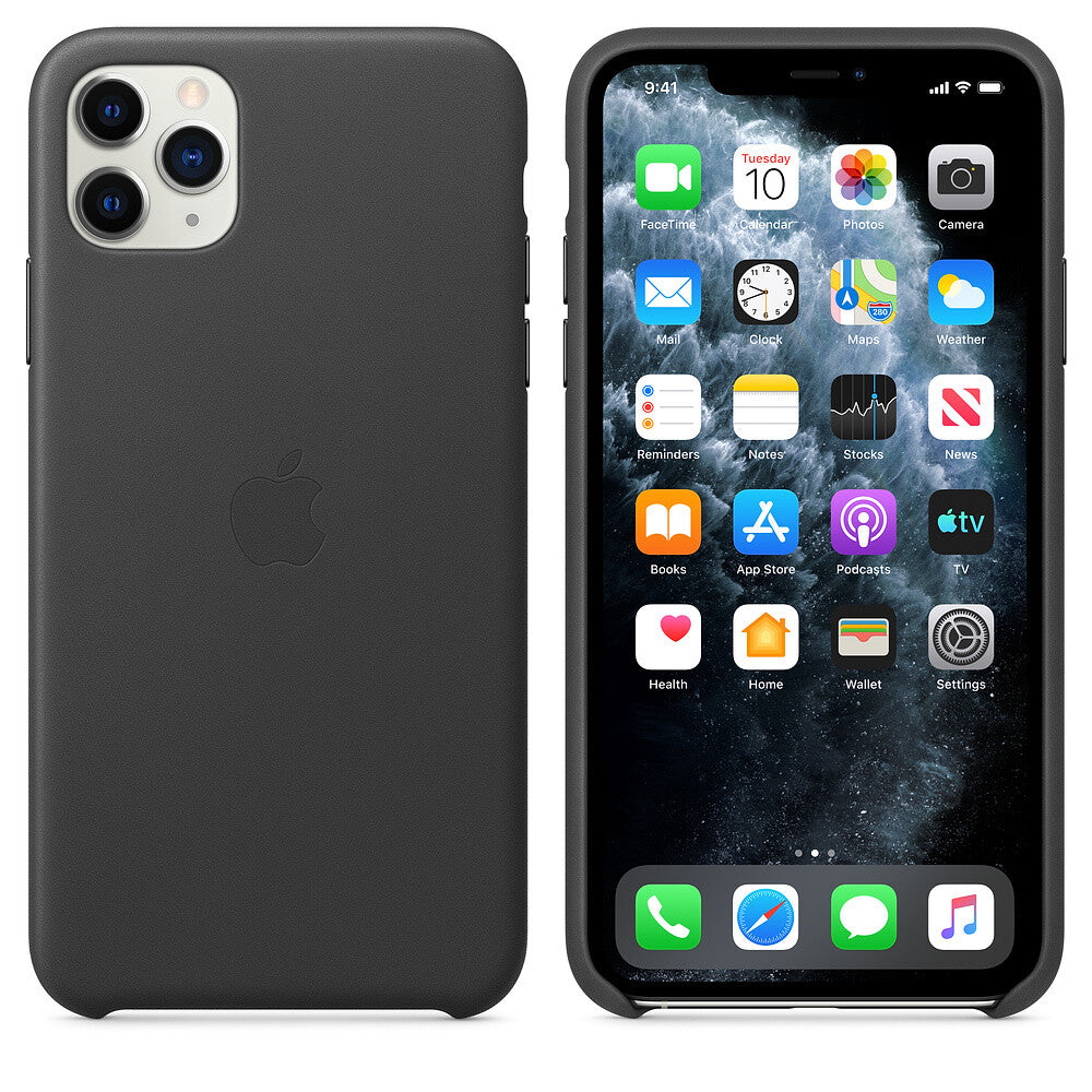 Apple iPhone 11 Pro Max Leather Case - Zwart