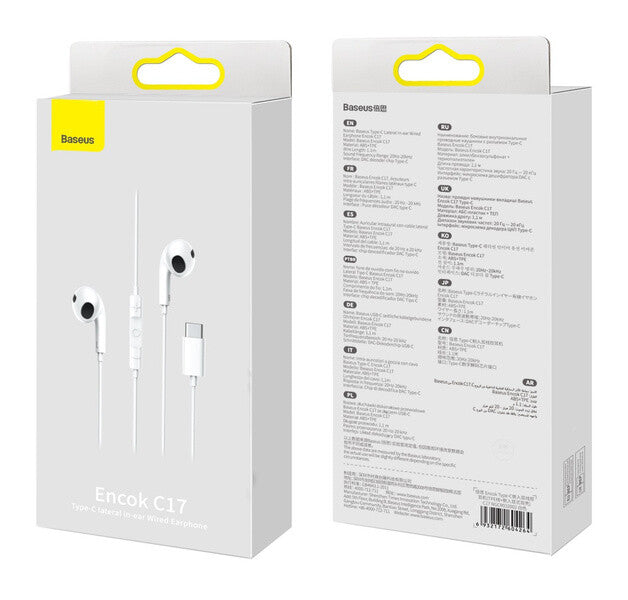 Baseus Encok C17 USB-C In-Ear Koptelefoon - Wit