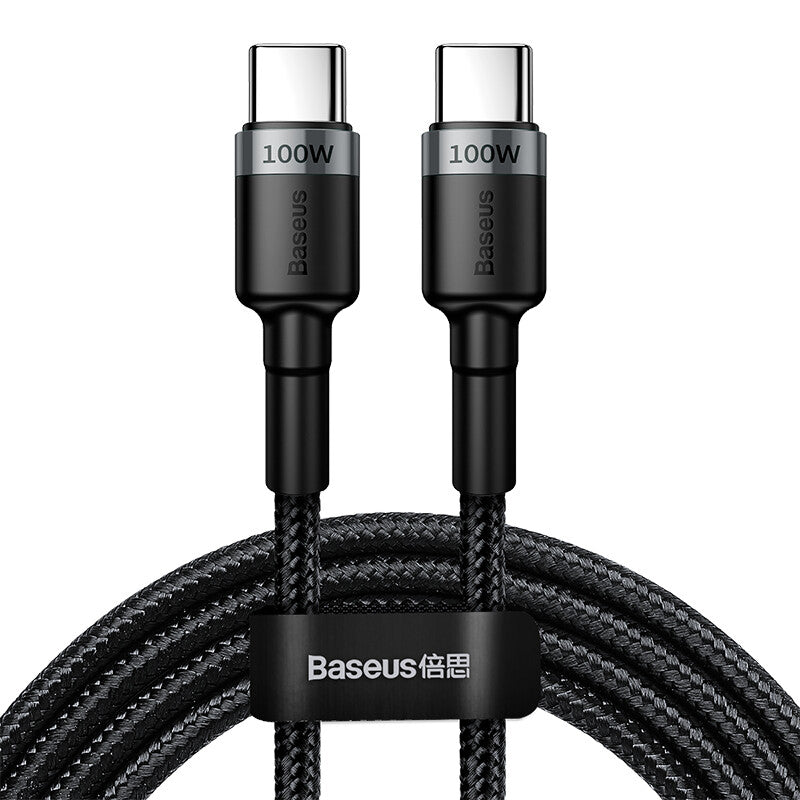 Baseus Cafule PD 100W Snellaadkabel USB-C naar USB-C - 2 meter - Grijs/Zwart