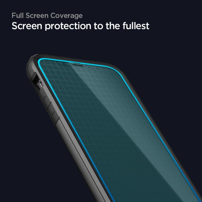 Spigen FC Zwart HD Glass Screenprotector voor iPhone 12 en 12 Pro - Zwarte Rand