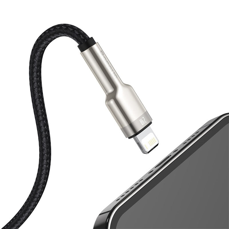 Baseus Cafule Series USB naar Lightning Kabel - Metaal - 2 meter - Zwart