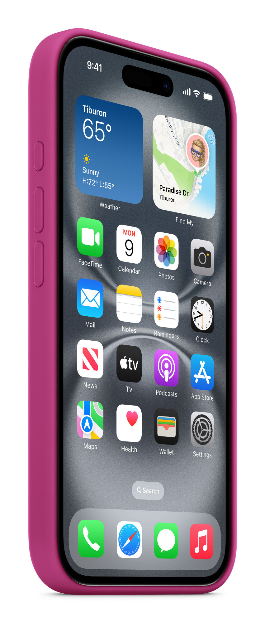 Apple iPhone 16 Silicone Case met MagSafe - Fuchsia