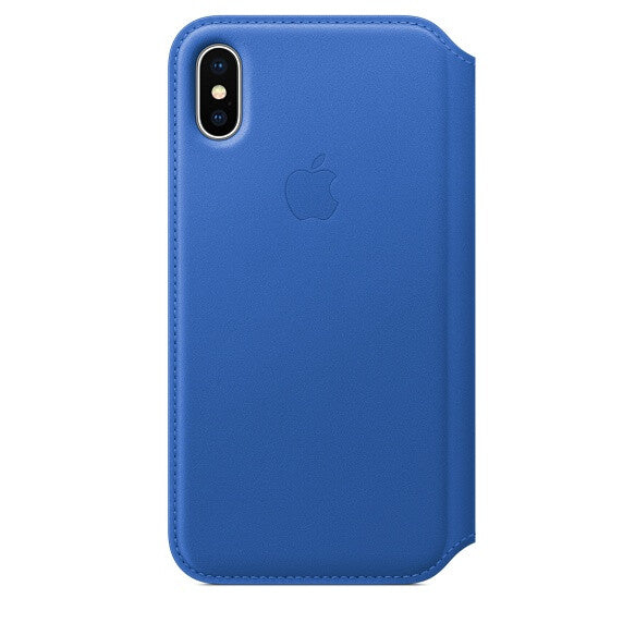 Apple iPhone X Leather Folio Case - Blauw