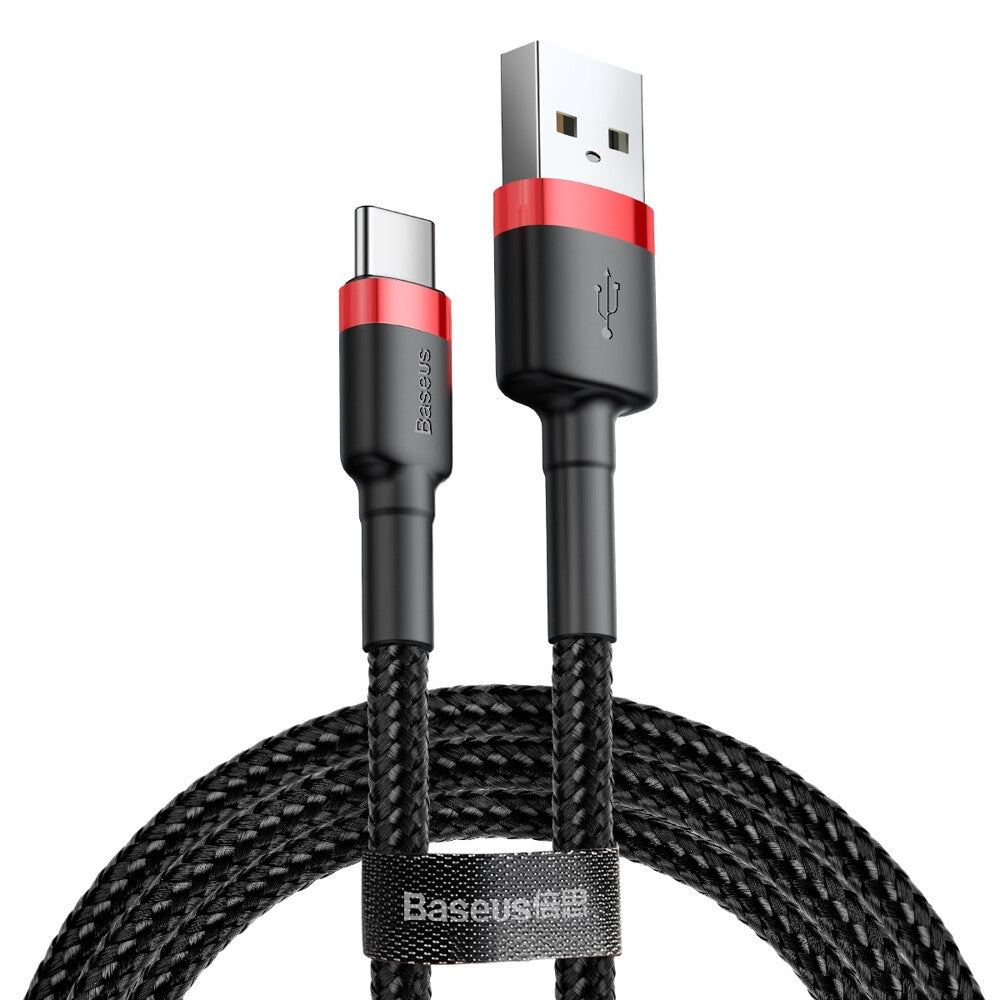 Baseus Geweven Nylon USB naar USB-C Fast Charge Kabel 0.5 meter - Grijs