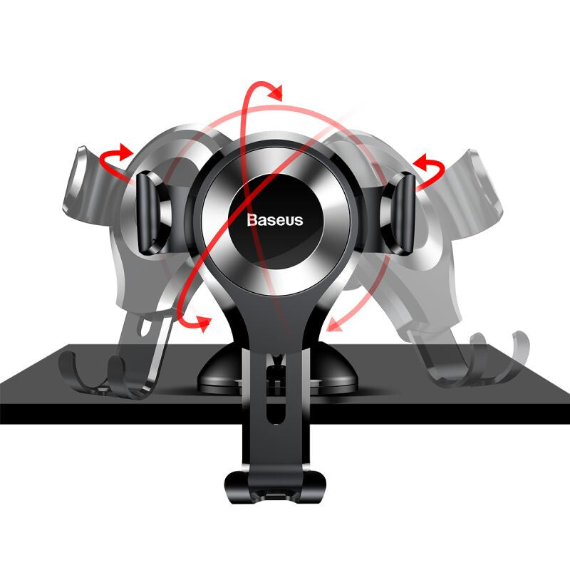 Baseus Gravity Auto Dashboard Telefoonhouder met zuignap - Verstelbaar - Zilver