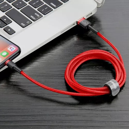 Baseus USB naar Lightning Kabel - 0.5 meter - Rood