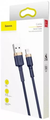 Baseus USB naar Lightning Kabel - 2 meter - Goud/Donkerblauw