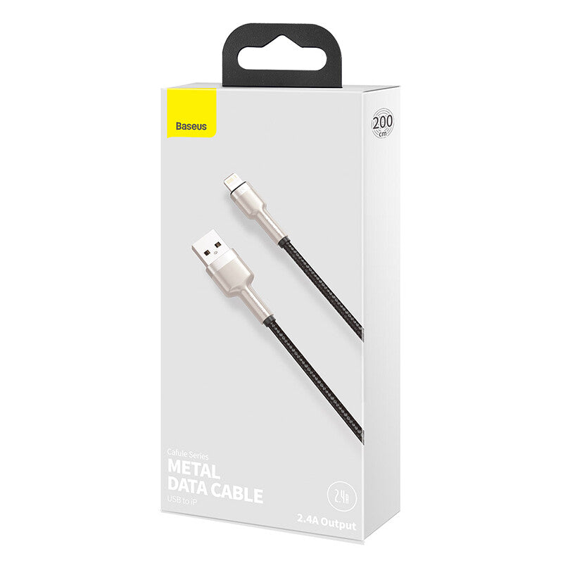 Baseus Cafule Series USB naar Lightning Kabel - Metaal - 2 meter - Zwart