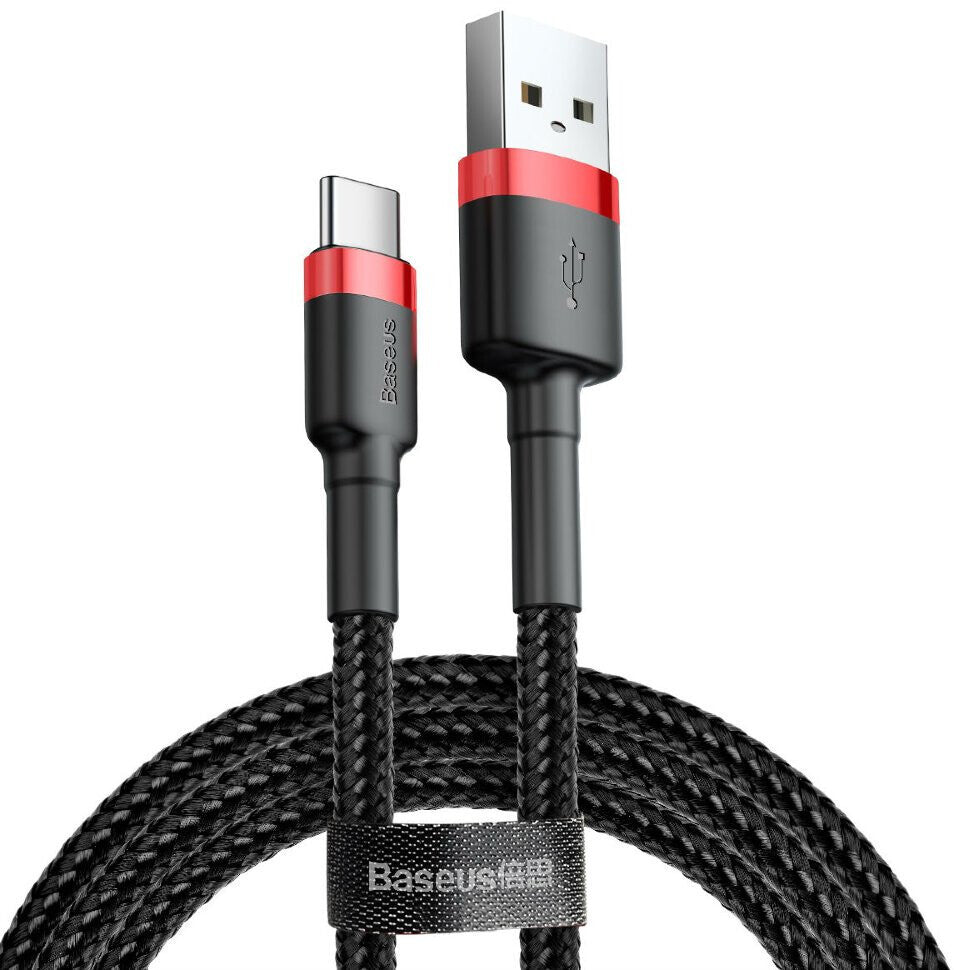 Baseus Cafule USB naar USB-C Kabel 2 meter - Zwart/Rood