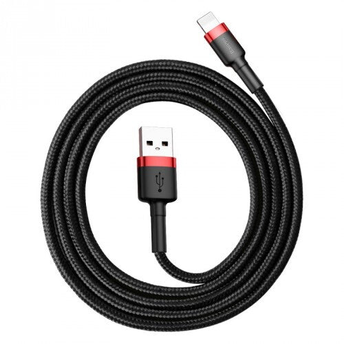 Baseus USB naar Lightning Kabel - 1 meter - 2.5 A - Zwart/Rood