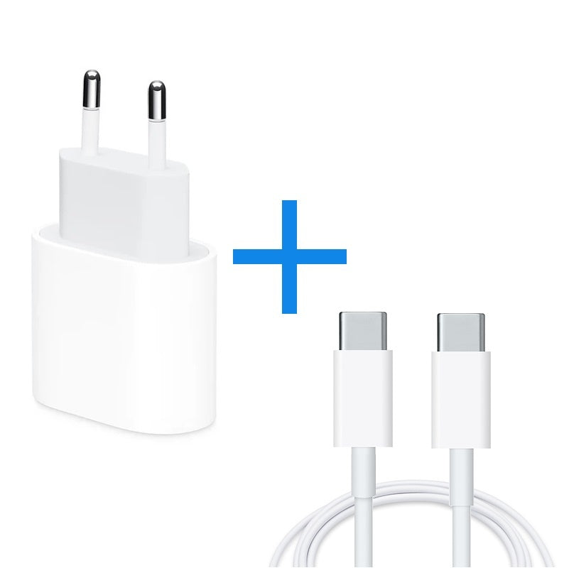 Apple USB-C Oplader 20W + USB-C naar USB-C Kabel 1 meter - Origineel Apple product zonder verpakking