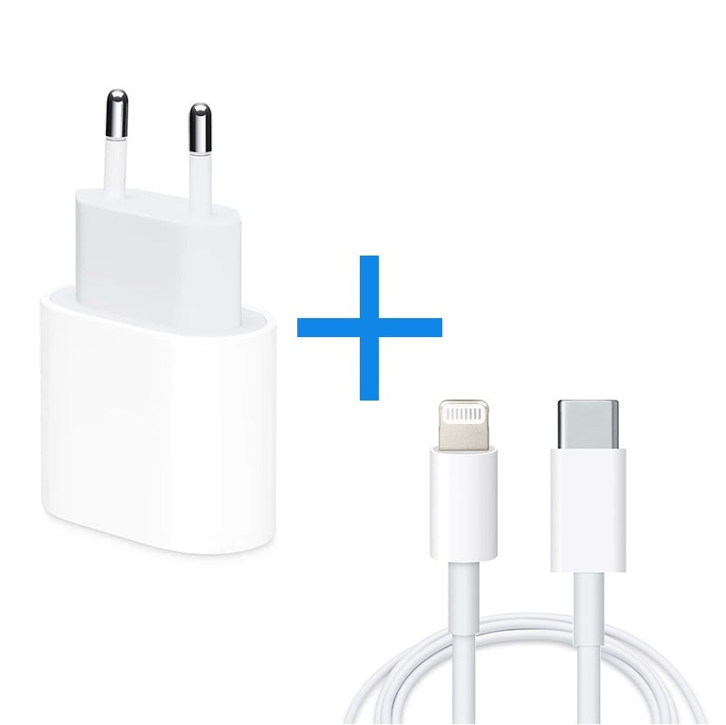 Apple USB-C Oplader 20W + USB-C naar Lightning Kabel 1 meter - Origineel Apple product zonder verpakking